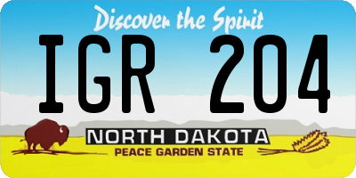 ND license plate IGR204