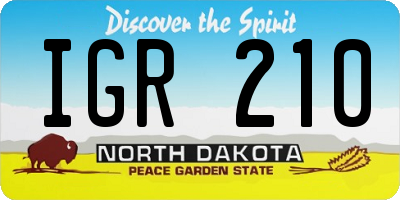 ND license plate IGR210