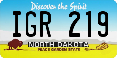 ND license plate IGR219