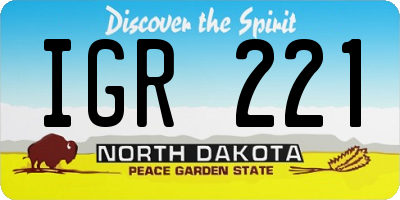 ND license plate IGR221