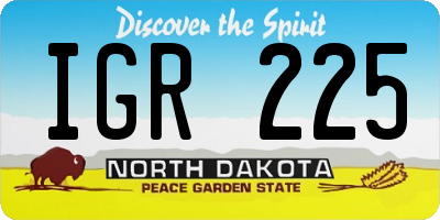 ND license plate IGR225