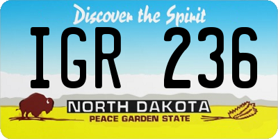 ND license plate IGR236