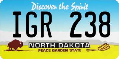 ND license plate IGR238