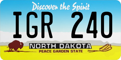 ND license plate IGR240