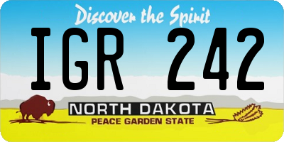 ND license plate IGR242