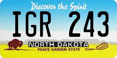 ND license plate IGR243