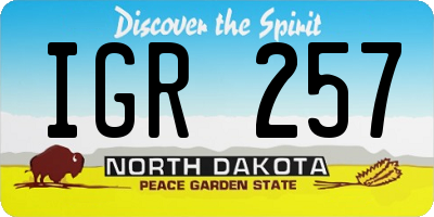 ND license plate IGR257
