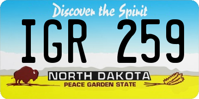 ND license plate IGR259