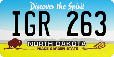 ND license plate IGR263