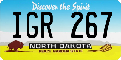ND license plate IGR267
