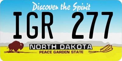 ND license plate IGR277