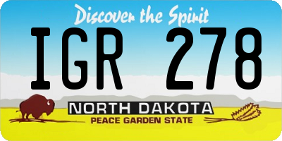 ND license plate IGR278