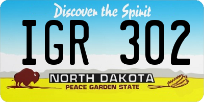 ND license plate IGR302
