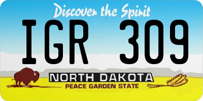ND license plate IGR309
