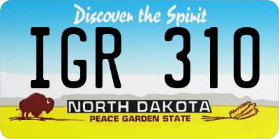 ND license plate IGR310