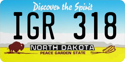 ND license plate IGR318