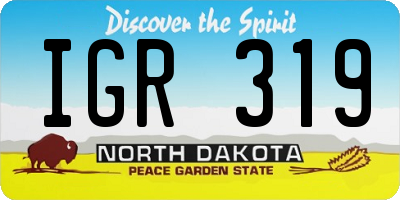 ND license plate IGR319
