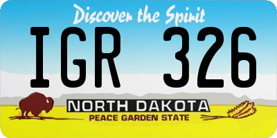 ND license plate IGR326