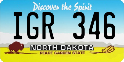 ND license plate IGR346
