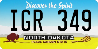 ND license plate IGR349