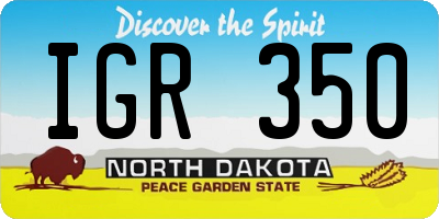 ND license plate IGR350
