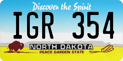 ND license plate IGR354