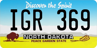 ND license plate IGR369