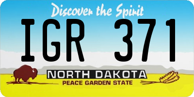ND license plate IGR371
