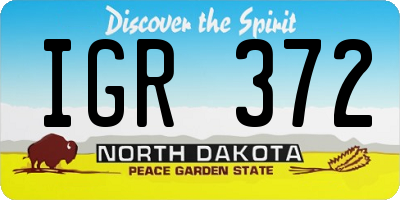 ND license plate IGR372