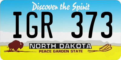 ND license plate IGR373