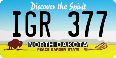 ND license plate IGR377