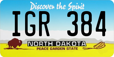 ND license plate IGR384