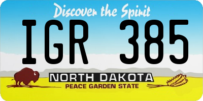 ND license plate IGR385