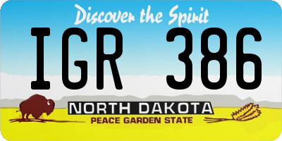 ND license plate IGR386