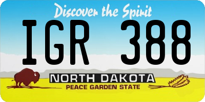 ND license plate IGR388