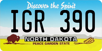 ND license plate IGR390
