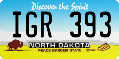 ND license plate IGR393