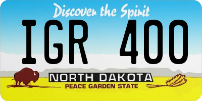 ND license plate IGR400
