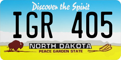 ND license plate IGR405