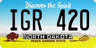 ND license plate IGR420