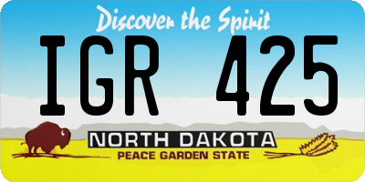ND license plate IGR425