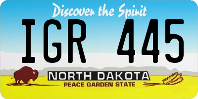 ND license plate IGR445