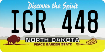 ND license plate IGR448