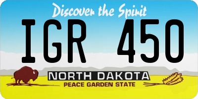 ND license plate IGR450