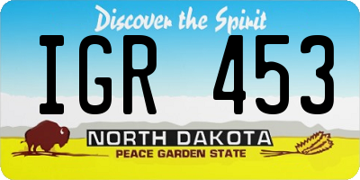 ND license plate IGR453
