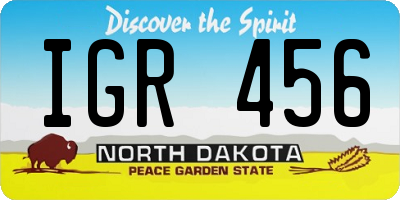 ND license plate IGR456