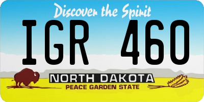 ND license plate IGR460