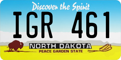 ND license plate IGR461