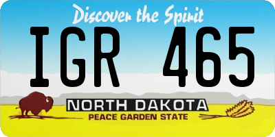 ND license plate IGR465