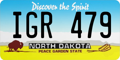 ND license plate IGR479